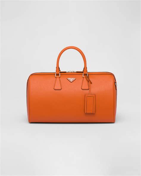 prada saffiano bl0837 papaya|Papaya Saffiano Leather Travel Bag .